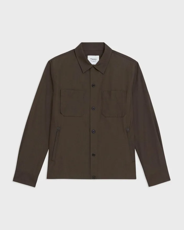 Men Theory Outerwear Shirt Jacket Deep Tundra