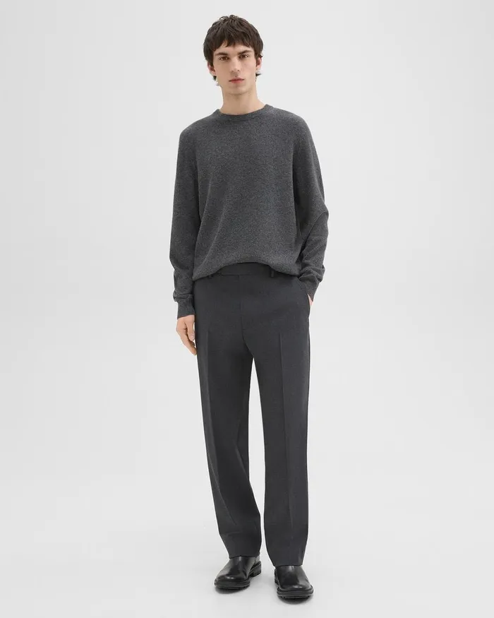 Men Theory Pants Straight Pant In WoolBlend Twill Pestle Melange