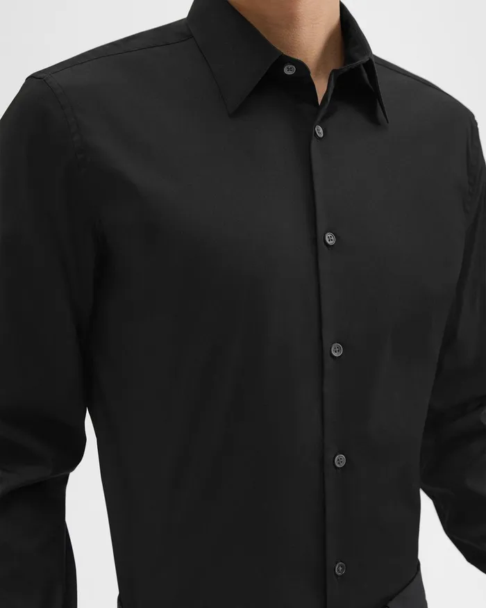Men Theory Shirts Sylvain Shirt In Good Cotton Black