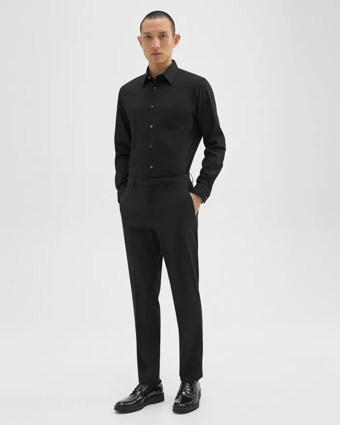 Men Theory Shirts Sylvain Shirt In Good Cotton Black