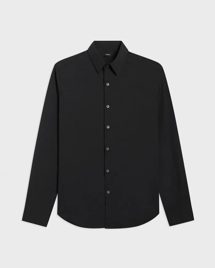Men Theory Shirts Sylvain Shirt In Good Cotton Black