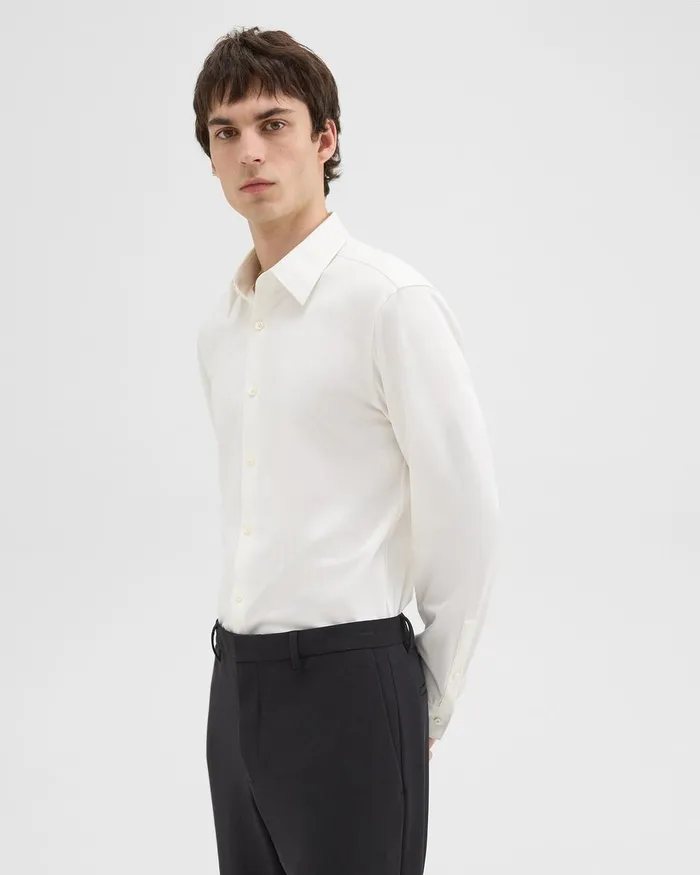 Men Theory Shirts Sylvain Shirt In Structure Knit White