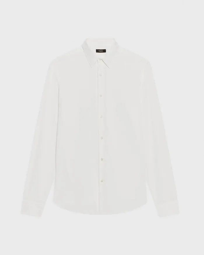 Men Theory Shirts Sylvain Shirt In Structure Knit White