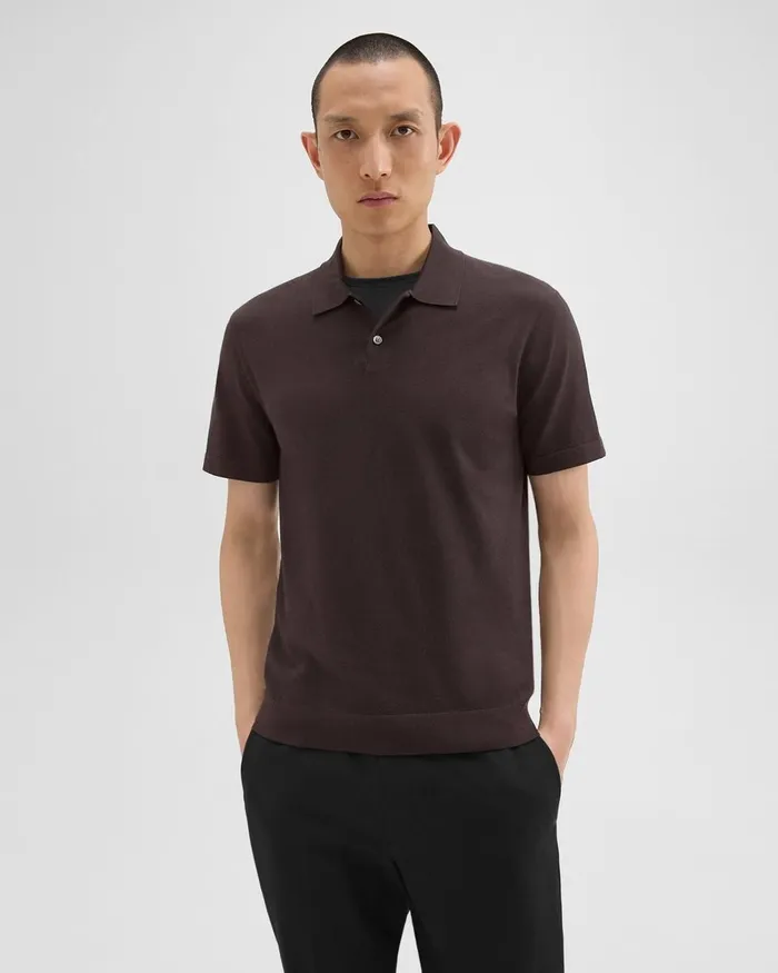 Men Theory Sweaters Cardigans Goris Polo Shirt In Light Bilen Hickory