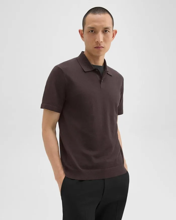 Men Theory Sweaters Cardigans Goris Polo Shirt In Light Bilen Hickory