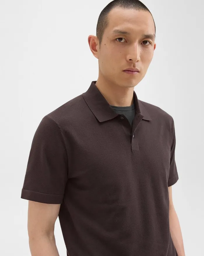Men Theory Sweaters Cardigans Goris Polo Shirt In Light Bilen Hickory