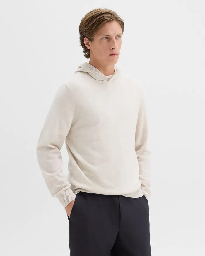 Men Theory Sweaters Cardigans Hilles Hoodie In Cashmere Natural Melange