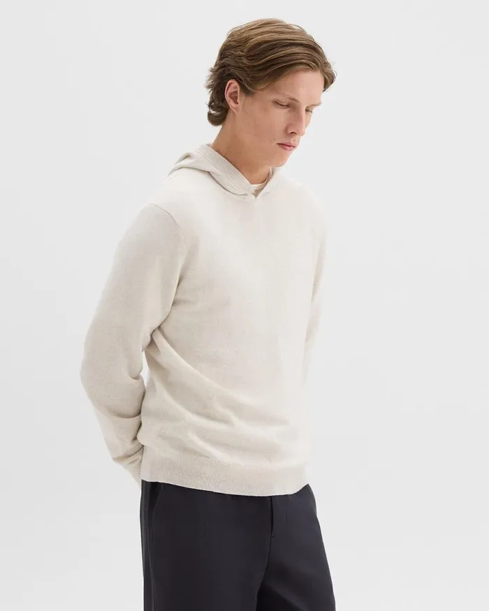 Men Theory Sweaters Cardigans Hilles Hoodie In Cashmere Natural Melange