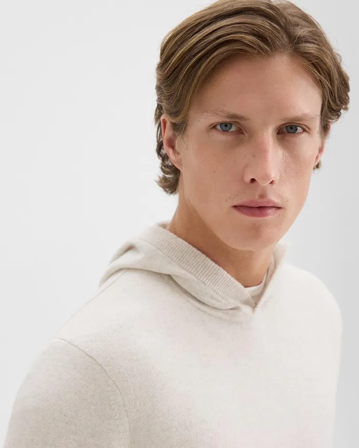 Men Theory Sweaters Cardigans Hilles Hoodie In Cashmere Natural Melange