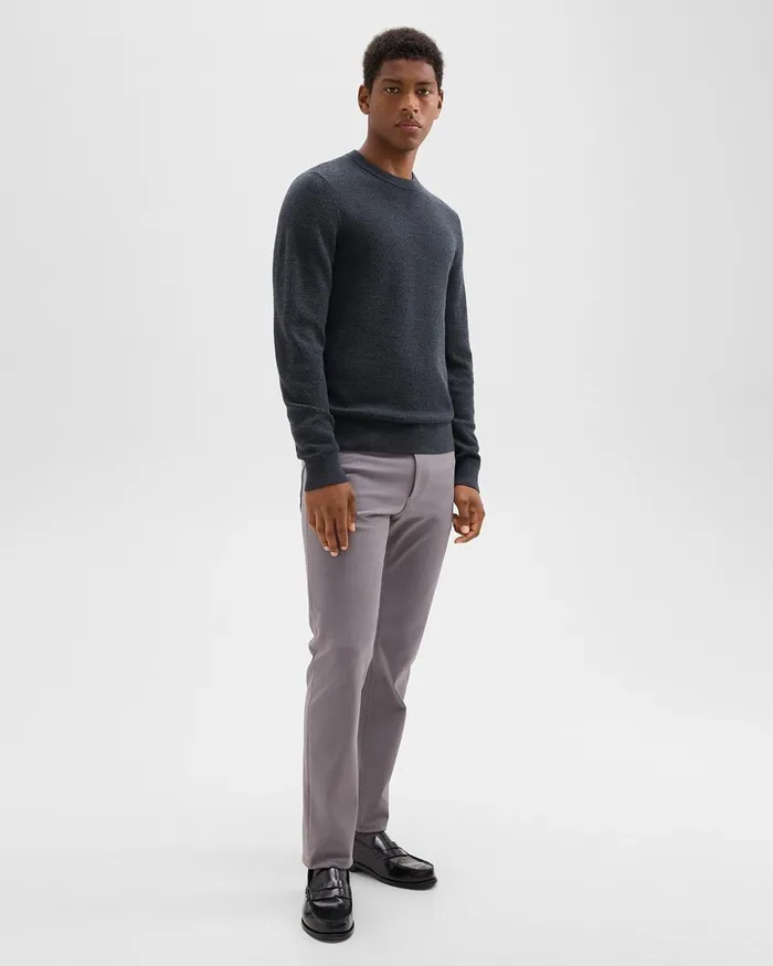 Men Theory Sweaters Cardigans Maden Crewneck Sweater In Merino Wool Charcoal Melange
