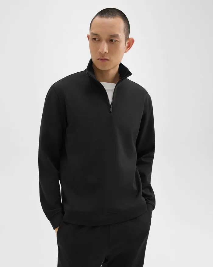 Men Theory Sweatshirts Hoodies QuarterZip Sweatshirt In Scuba Black