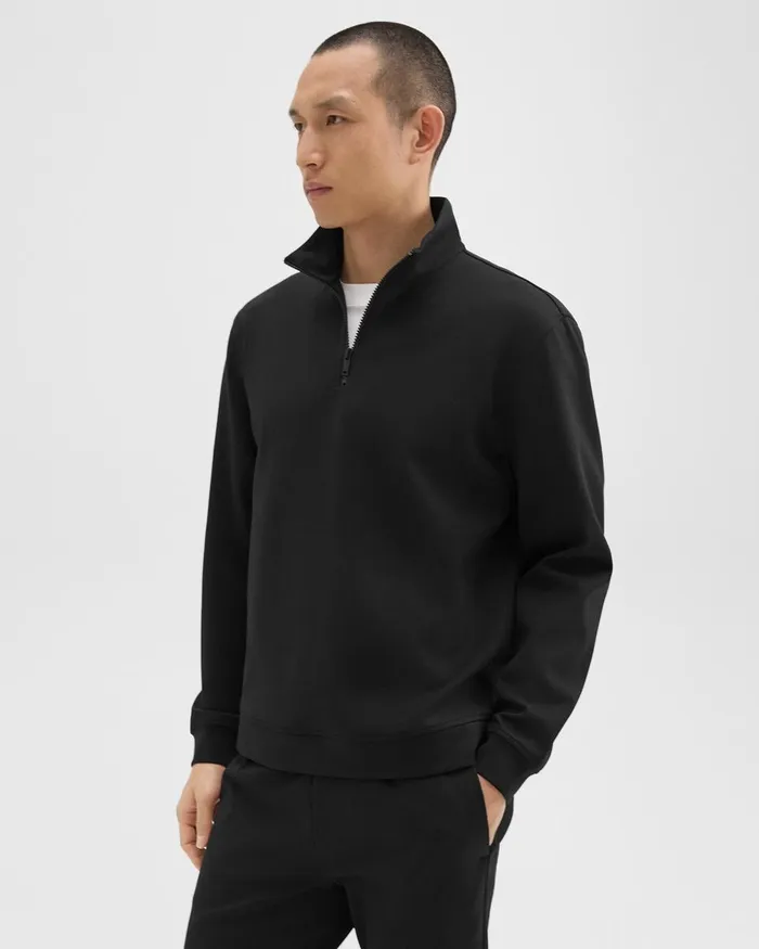 Men Theory Sweatshirts Hoodies QuarterZip Sweatshirt In Scuba Black