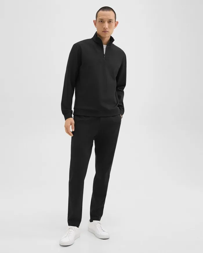 Men Theory Sweatshirts Hoodies QuarterZip Sweatshirt In Scuba Black