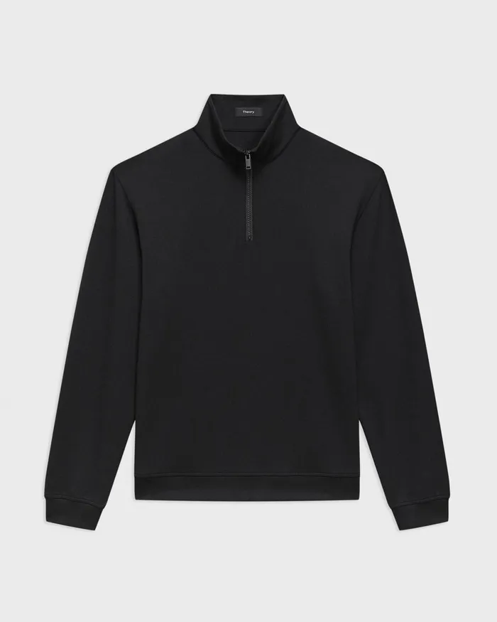 Men Theory Sweatshirts Hoodies QuarterZip Sweatshirt In Scuba Black