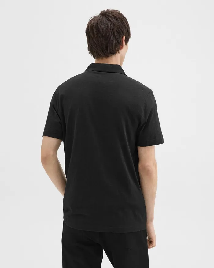 Men Theory TShirts Polos Bron Polo Shirt In Cosmos Slub Cotton Black