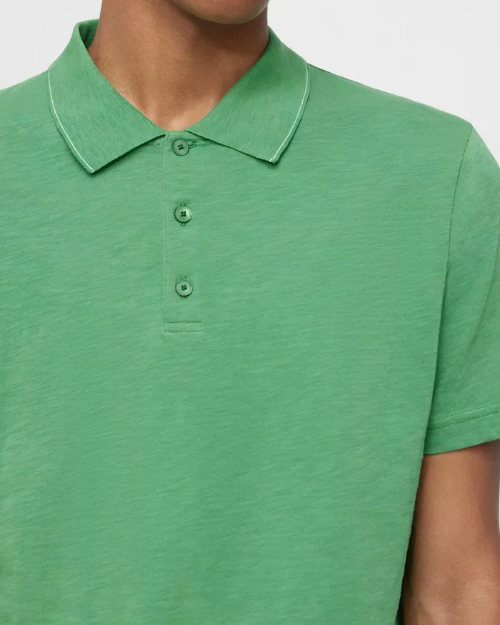 Men Theory TShirts Polos Bron Polo Shirt In Slub Cotton Jade Green