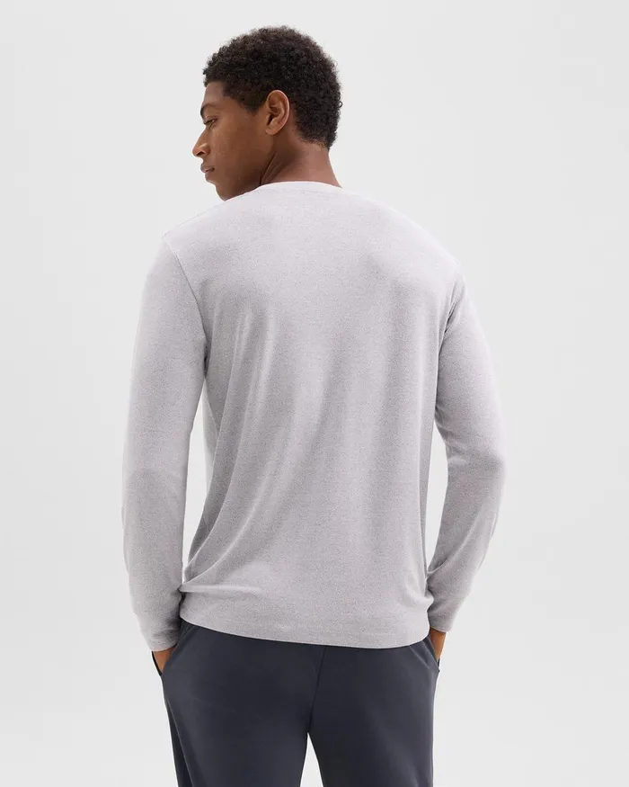 Men Theory TShirts Polos Essential LongSleeve Tee In Anemone Modal Jersey Grey Multi