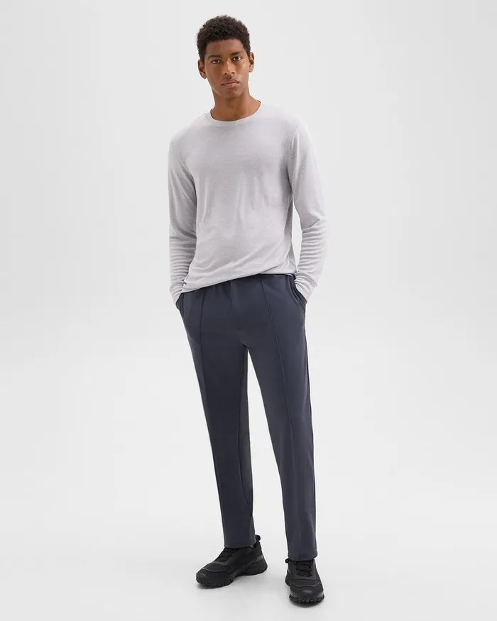 Men Theory TShirts Polos Essential LongSleeve Tee In Anemone Modal Jersey Grey Multi