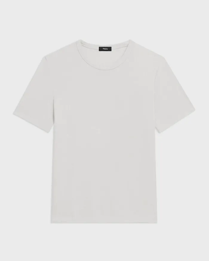 Men Theory TShirts Polos Essential Tee In Anemone Modal Jersey Limestone