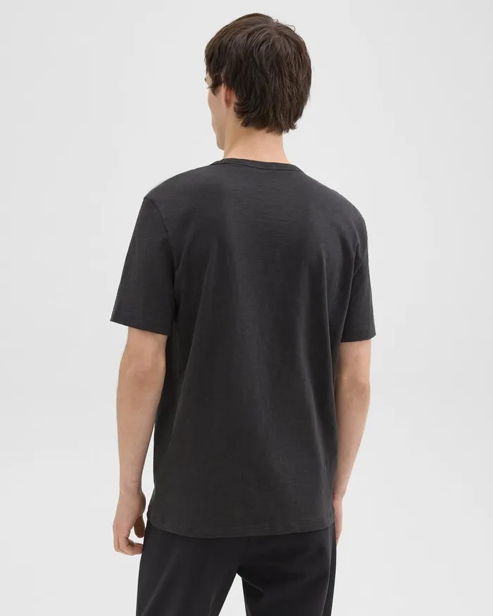Men Theory TShirts Polos Essential Tee In Cosmos Slub Cotton Black