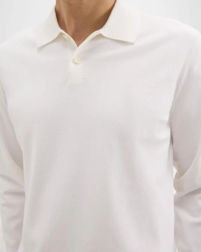 Men Theory TShirts Polos Goris LongSleeve Polo Shirt In Light Bilen White