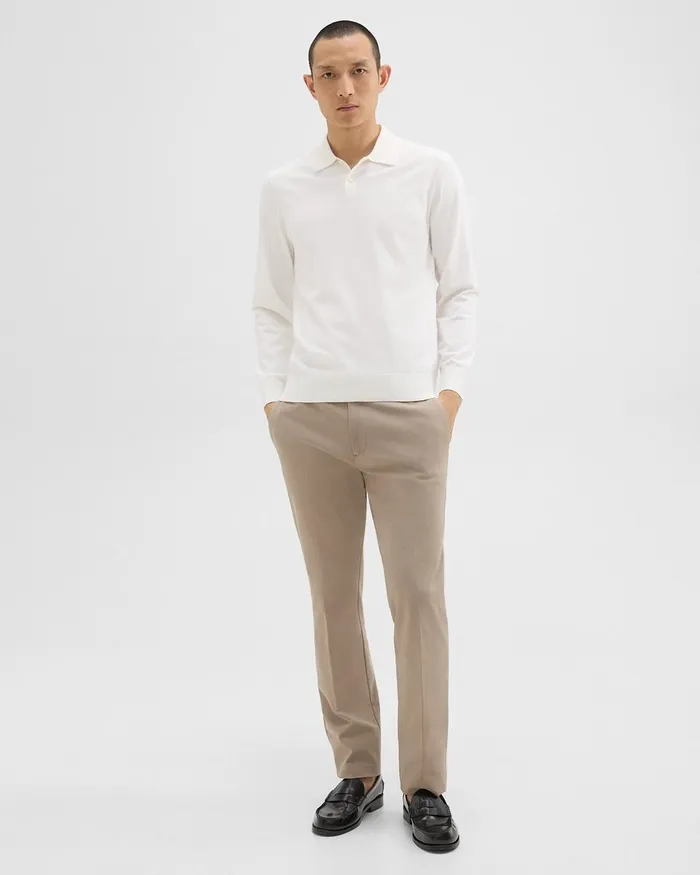 Men Theory TShirts Polos Goris LongSleeve Polo Shirt In Light Bilen White