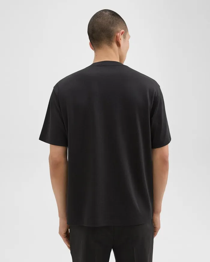 Men Theory TShirts Polos Relaxed Tee In Cotton Jersey Black