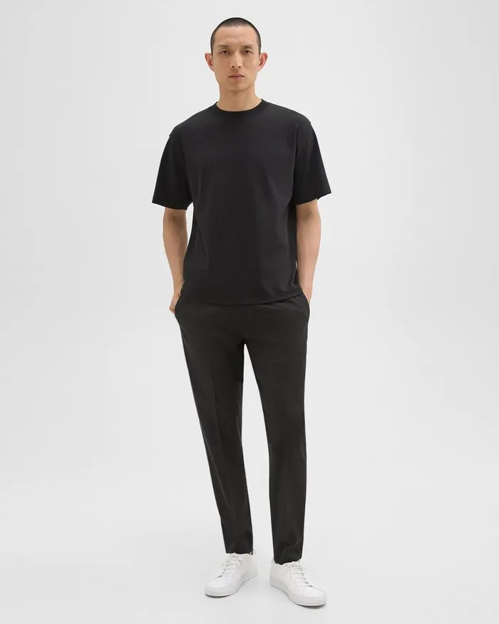 Men Theory TShirts Polos Relaxed Tee In Cotton Jersey Black