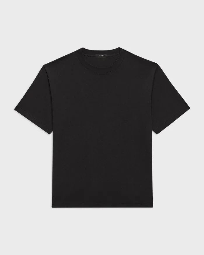 Men Theory TShirts Polos Relaxed Tee In Cotton Jersey Black