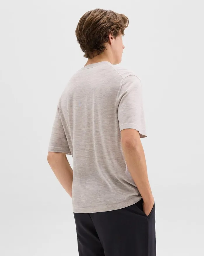 Men Theory TShirts Polos Relaxed Tee In Regal Wool Light Heather Barley