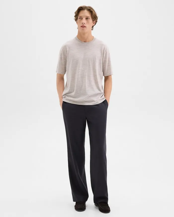 Men Theory TShirts Polos Relaxed Tee In Regal Wool Light Heather Barley