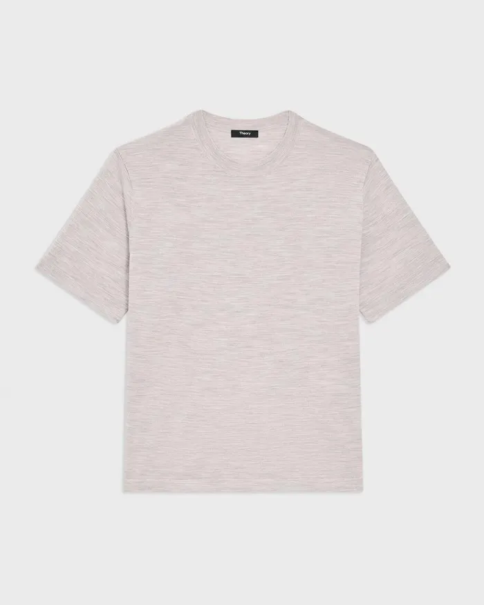 Men Theory TShirts Polos Relaxed Tee In Regal Wool Light Heather Barley
