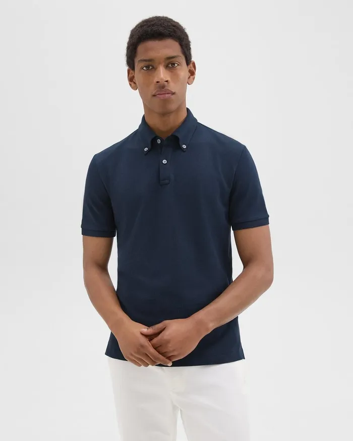 Men Theory TShirts Polos Tailored Polo Shirt In Function Piqueacute Baltic