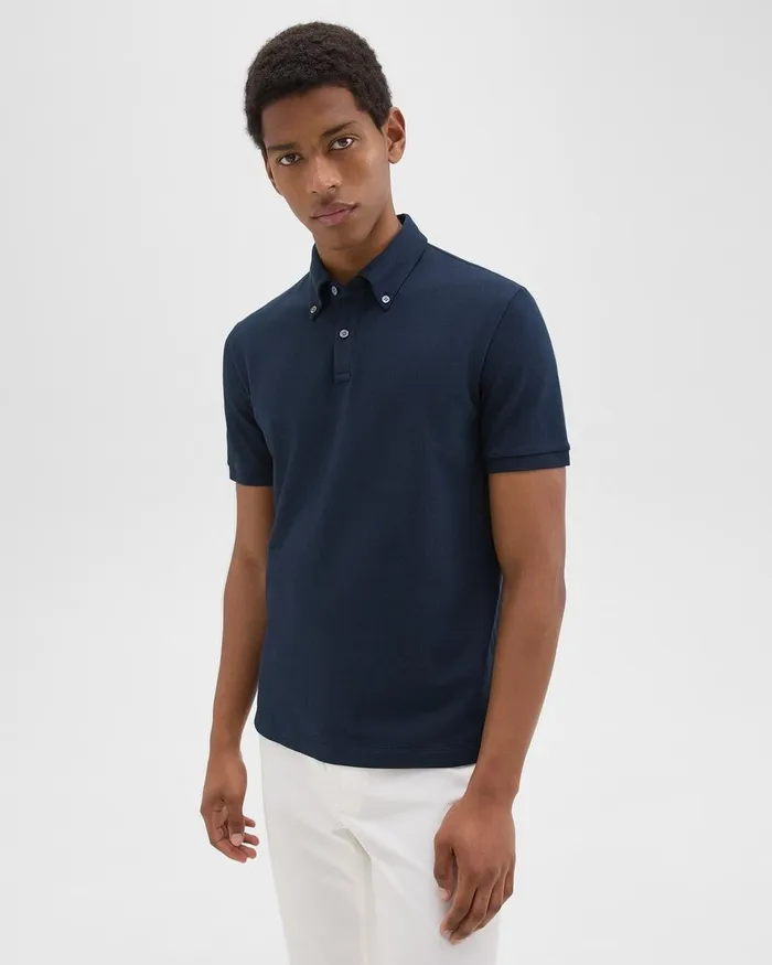 Men Theory TShirts Polos Tailored Polo Shirt In Function Piqueacute Baltic