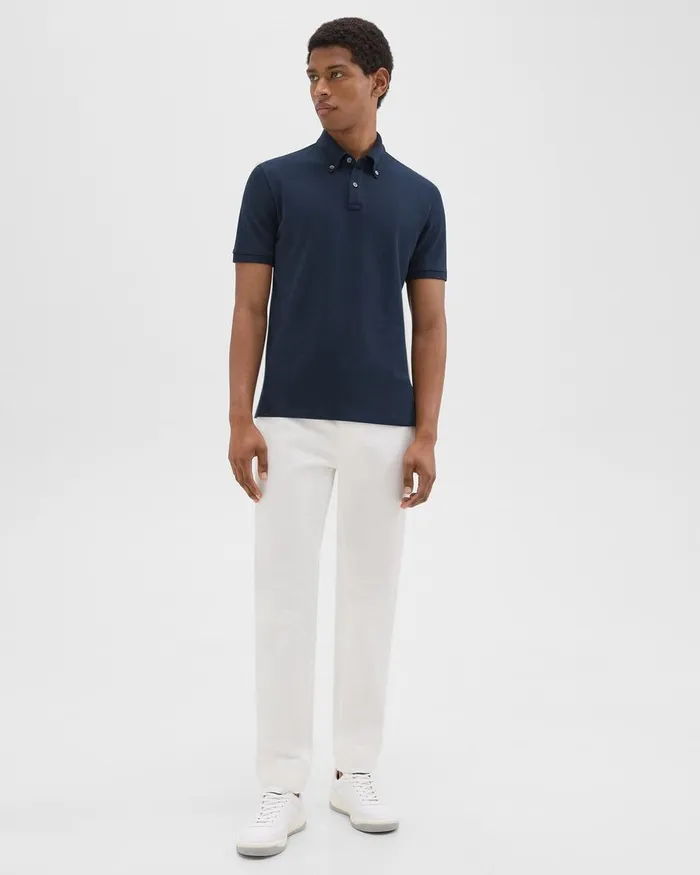 Men Theory TShirts Polos Tailored Polo Shirt In Function Piqueacute Baltic