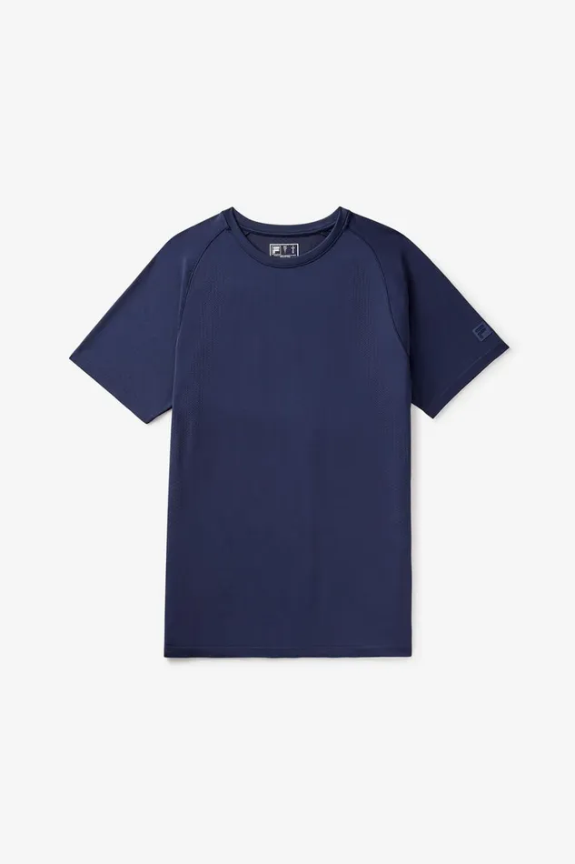 Men Tops and TShirts Fila Lucky Ace Short Sleeve Seamless Crew 400 Fila Navy