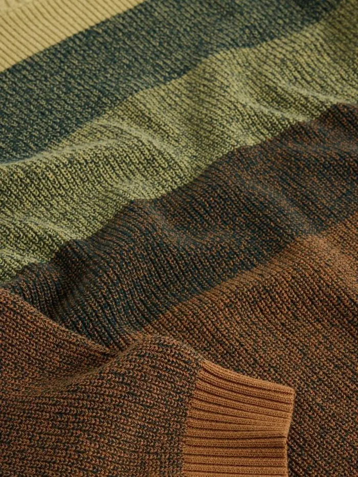 Men Twisted Colourblock Crew Green Multi White Stuff Knitwear Men Twisted Colourblock Crew Green Multi White Stuff Knitwear