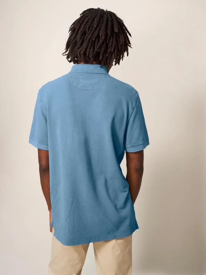 Men Utility Polo Chambray Blue White Stuff Polo Shirts Men Utility Polo Chambray Blue White Stuff Polo Shirts