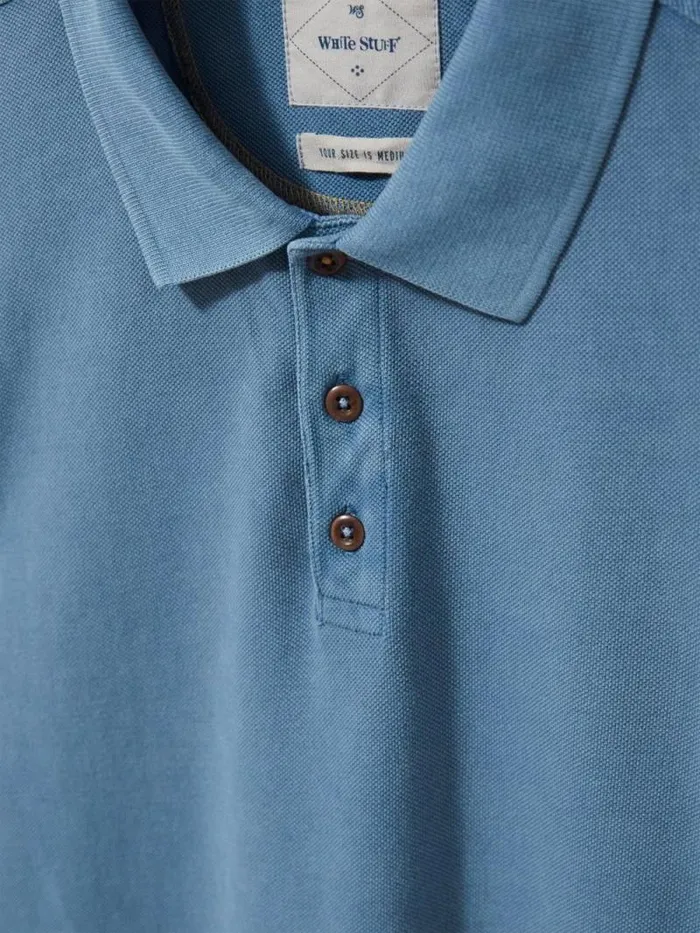 Men Utility Polo Chambray Blue White Stuff Polo Shirts Men Utility Polo Chambray Blue White Stuff Polo Shirts