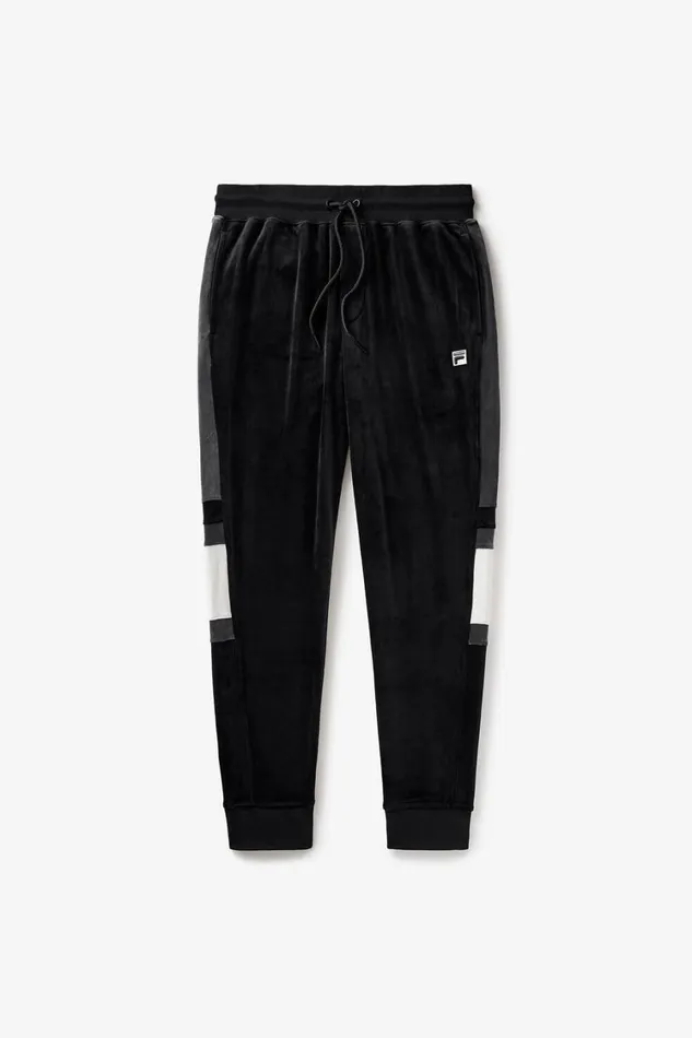 Men Velour Sets Fila Smart Retro Velour Block Track Pants 985 Blackgardeniaasphalt