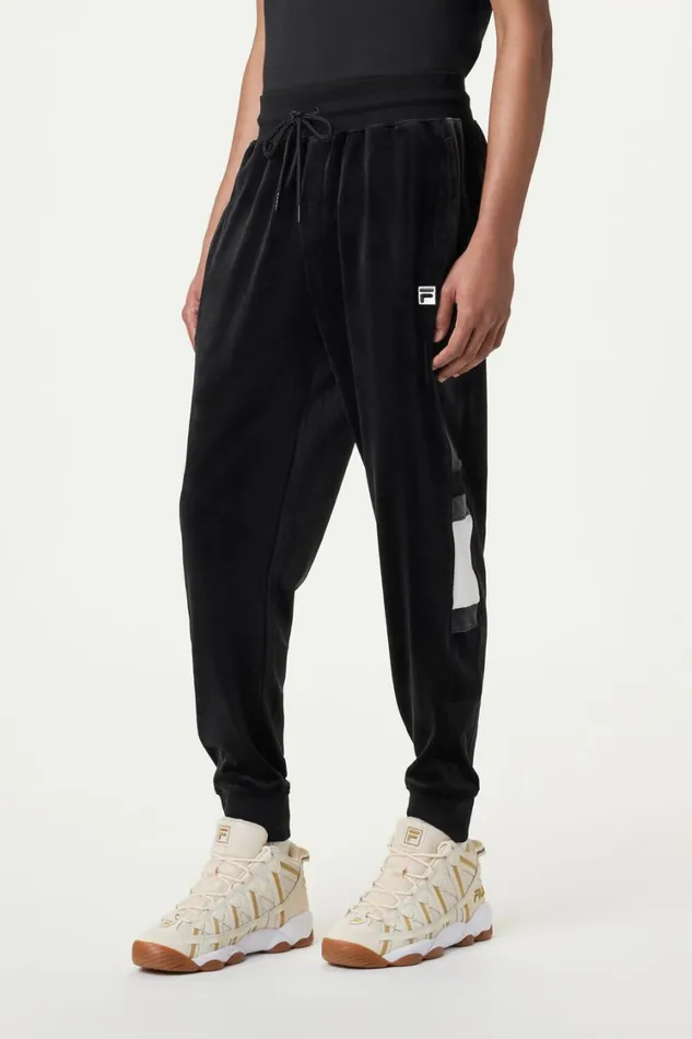 Men Velour Sets Fila Smart Retro Velour Block Track Pants 985 Blackgardeniaasphalt