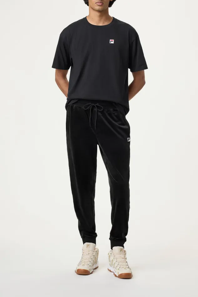 Men Velour Sets Fila Smart Retro Velour Block Track Pants 985 Blackgardeniaasphalt