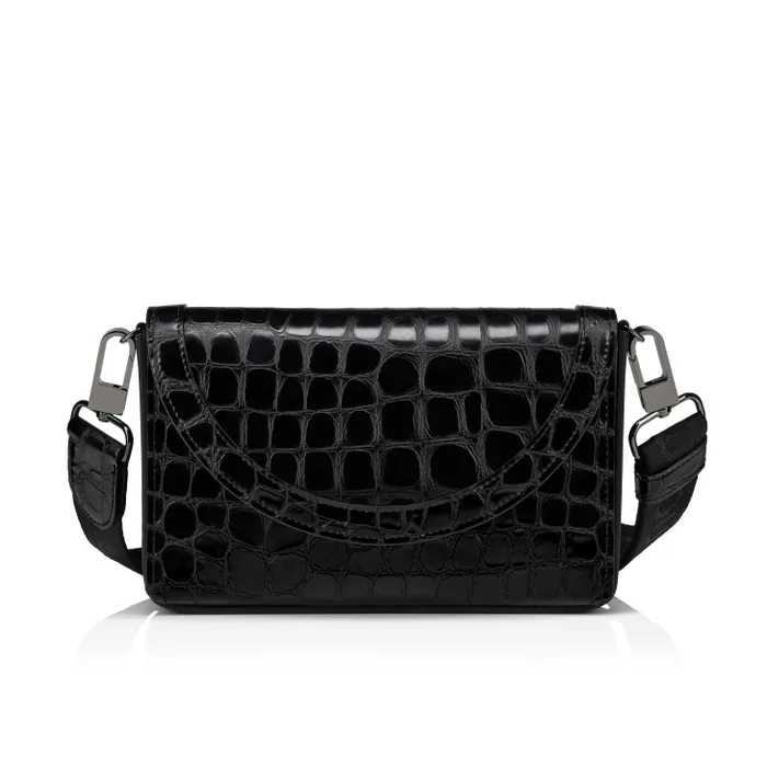 MenWomen Explorafunk Chain Wallet 8211 Alligator Embossed Calf Leather 8211 Black Christian Louboutin Crossbody Bags