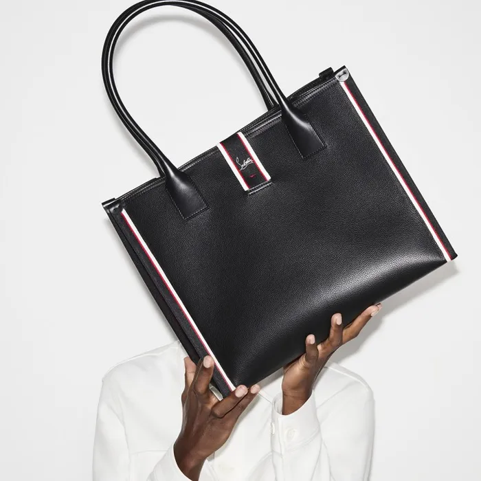 MenWomen Nastroloubi L Tote Bag 8211 Grained Calf Leather 8211 Black Christian Louboutin Totes MenWomen Nastroloubi L Tote Bag 8211 Grained Calf Leather 8211 Black Christian Louboutin Totes