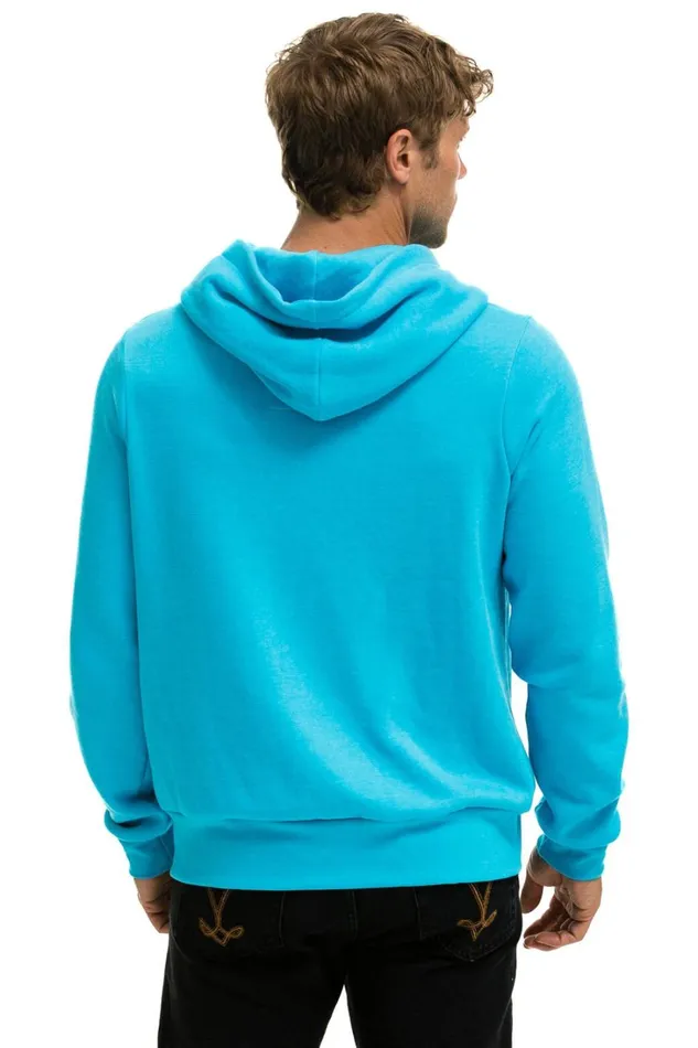 MenWomen Tops Aviator Nation 5 STRIPE HOODIE 8211 NEON BLUE NEON RAINBOW MenWomen Tops Aviator Nation 5 STRIPE HOODIE 8211 NEON BLUE NEON RAINBOW
