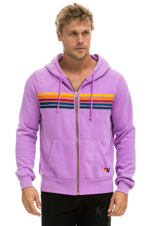 MenWomen Tops Aviator Nation 5 STRIPE HOODIE 8211 NEON PURPLE MenWomen Tops Aviator Nation 5 STRIPE HOODIE 8211 NEON PURPLE