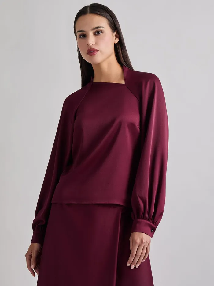 Misook Asymmetrical Neckline Crepe De Chine Blouse Women Blouses and Shirts Misook Asymmetrical Neckline Crepe De Chine Blouse Women Blouses and Shirts
