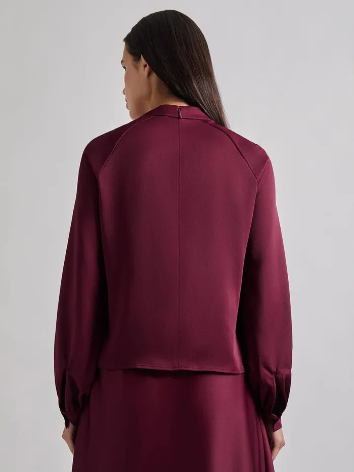 Misook Asymmetrical Neckline Crepe De Chine Blouse Women Blouses and Shirts Misook Asymmetrical Neckline Crepe De Chine Blouse Women Blouses and Shirts