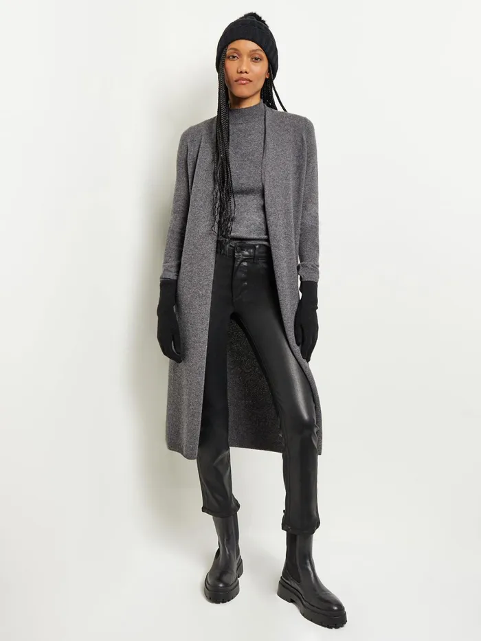 Misook Cashmere Maxi Duster Cardigan Women Jackets and Coats