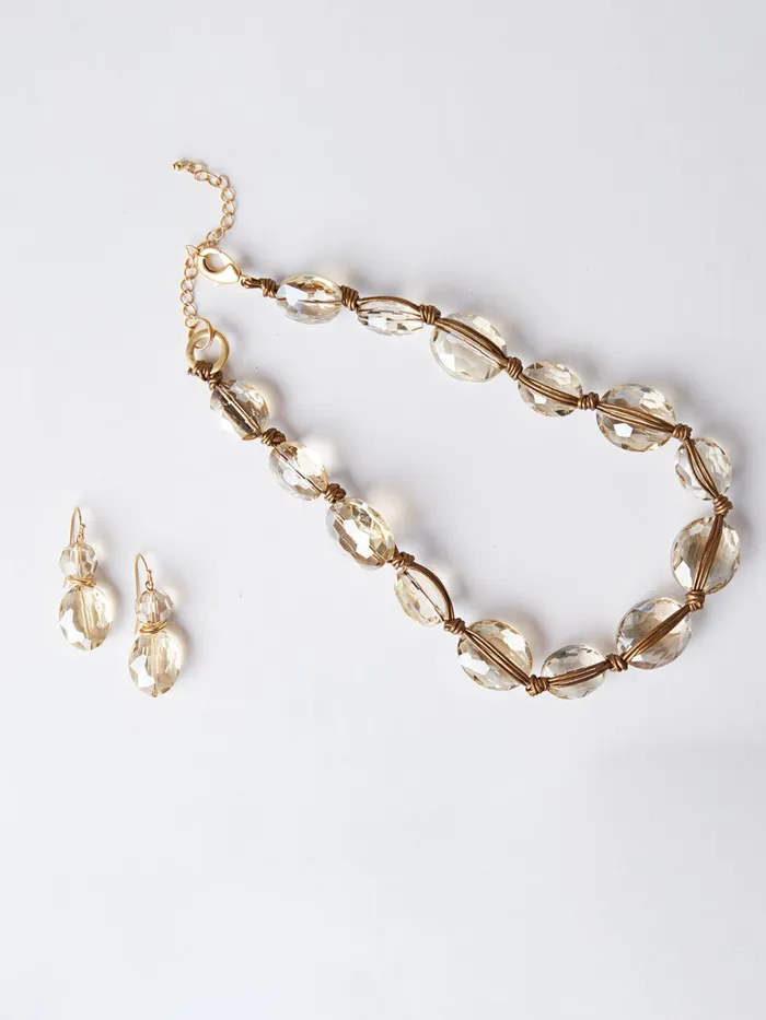 Misook Champagne Crystal Stack Earrings Women Earrings